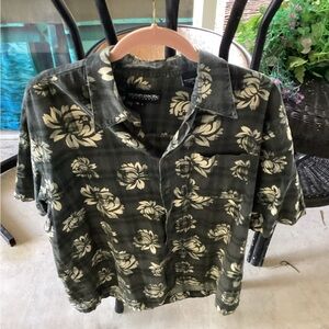 OP Men's Black Floral Shirt